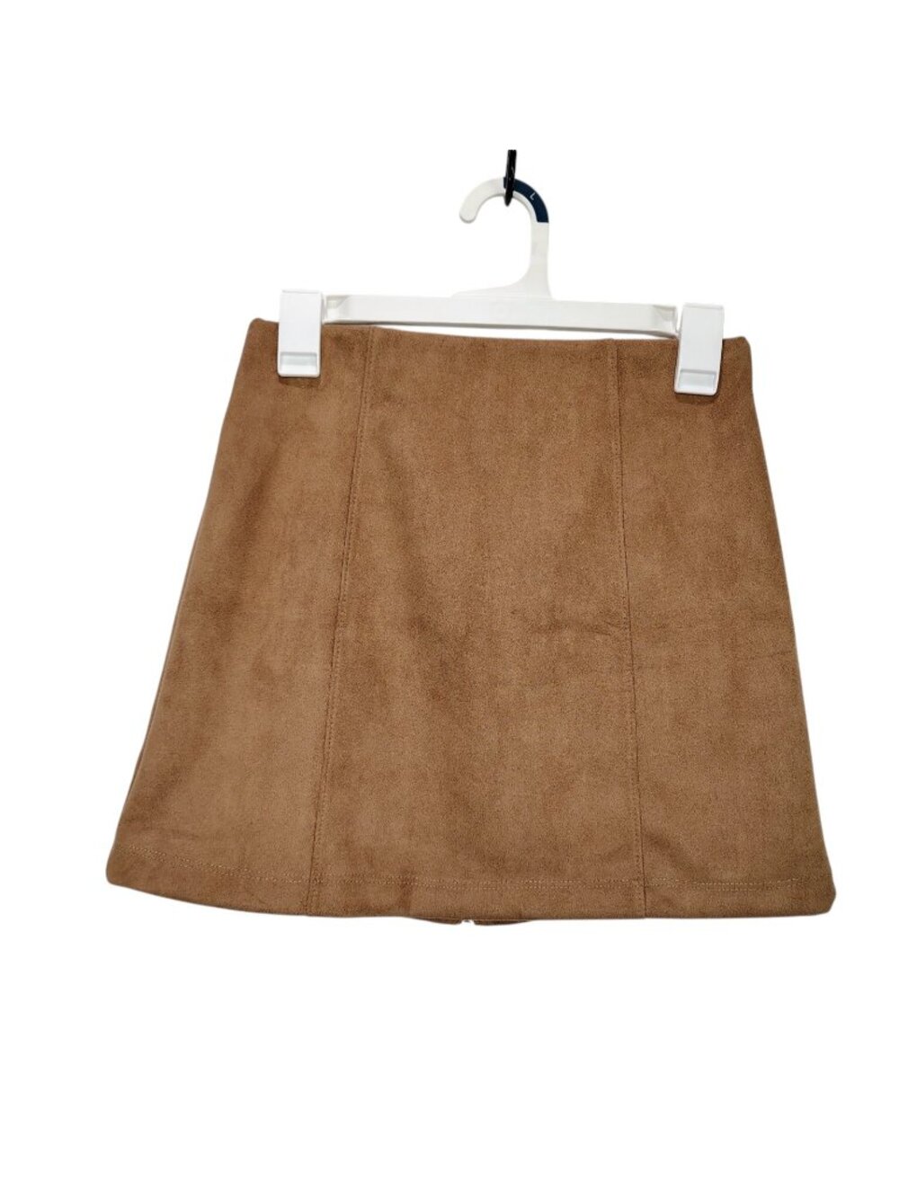 Fashionnova Mini Skirt Women Small Brown Zipper Closure Elastic Waistbrand